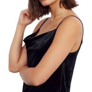 Anthropologie Maeve Black Velvet Camisole Spaghetti Strap Top New Size Large
